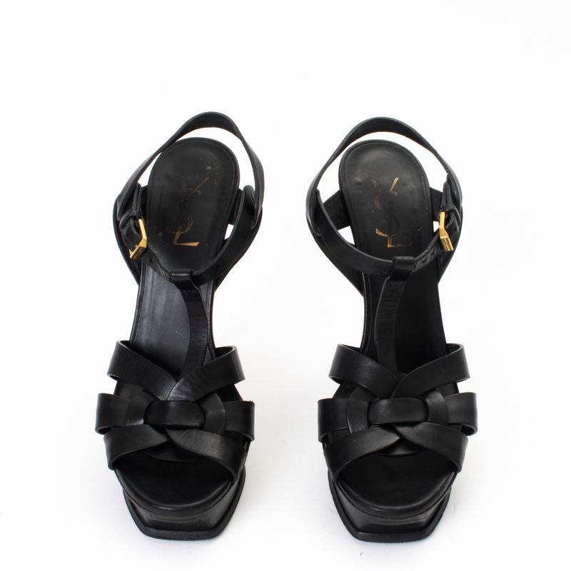 Sandalia-Saint-Laurent-Tribute-Couro-Preto