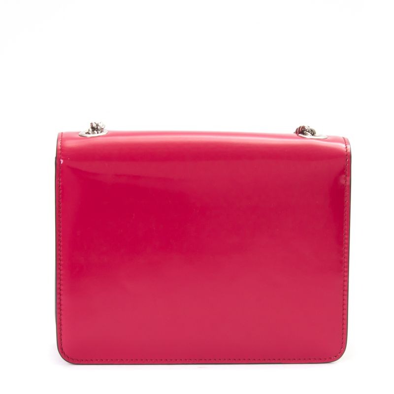 Bolsa-Gucci-Interlocking-Verniz-Rosa-Pequena