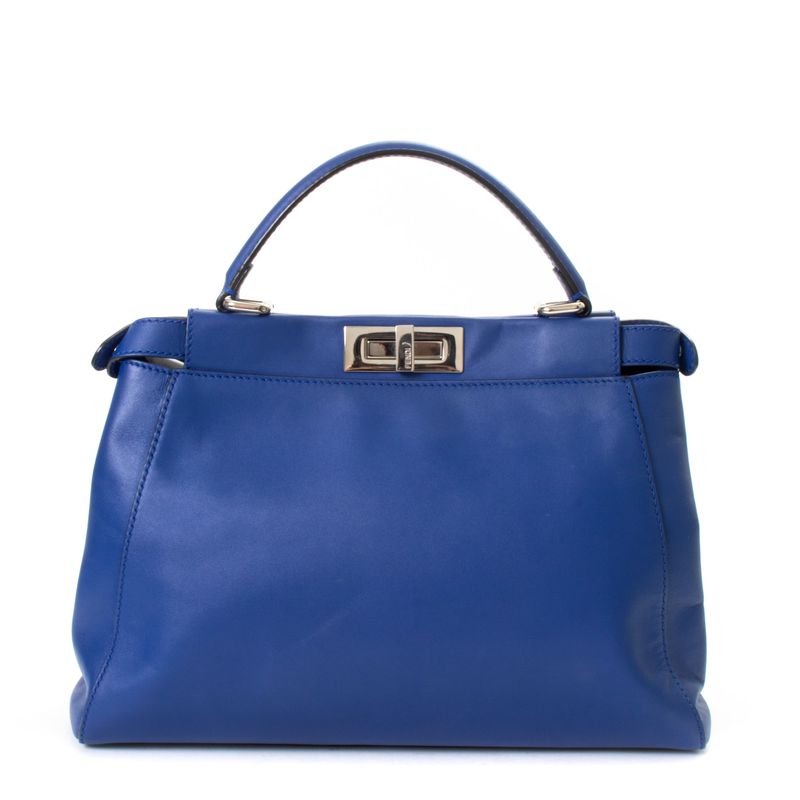Bolsa-Fendi-Peekaboo-Python-e-Couro-Azul