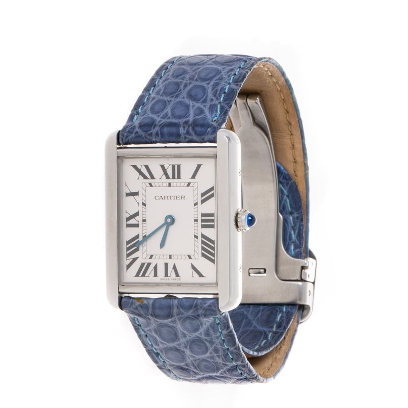 Relogio-Cartier-Tank-Solo-Quartz-Azul