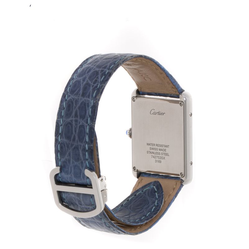 Relogio-Cartier-Tank-Solo-Quartz-Azul