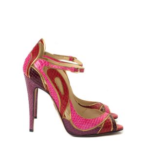 Sandália Brian Atwood Python Rosa