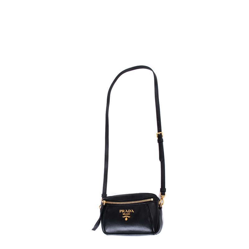 Pochete-Prada-Couro-Preto
