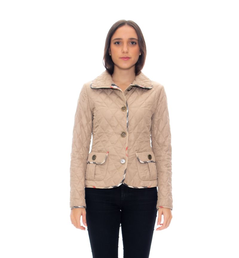 Casaco-Burberry-Matelasse-Bege