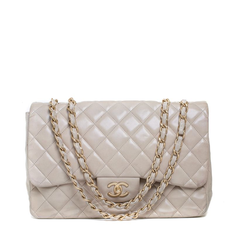 Bolsa-Chanel-Flap-Lambskin-Bege