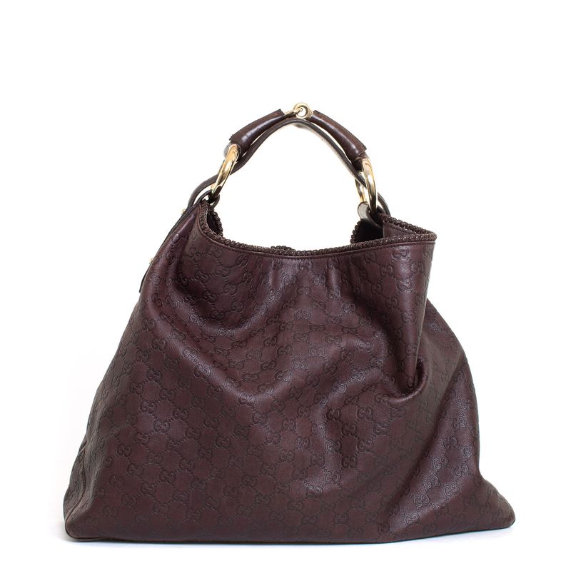 Bolsa-Gucci-Horsebit-Couro-Marrom