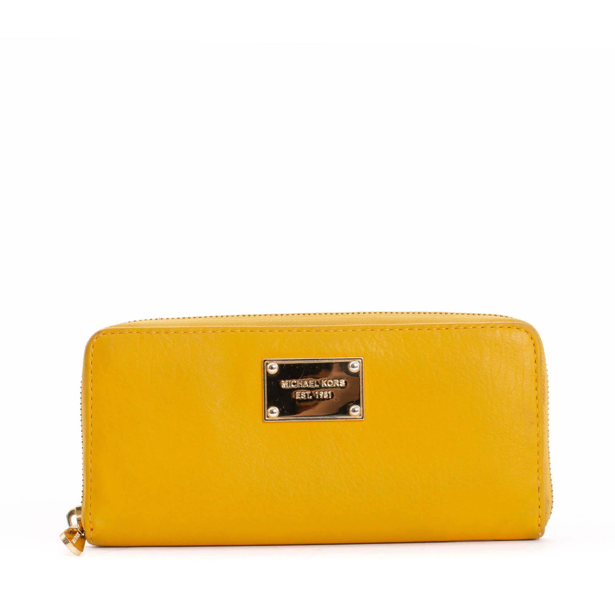 Carteira Michael Kors Couro Amarelo | Brechó de luxo - Prettynew