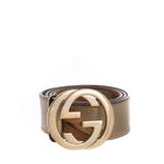 Cinto-Gucci-Canvas-Monograma-Dourado