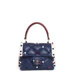 Bolsa-Valentino-Candystud-Couro-Azul-Marinho
