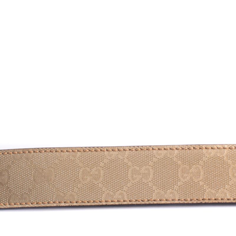 Cinto-Gucci-Canvas-Monograma-Dourado