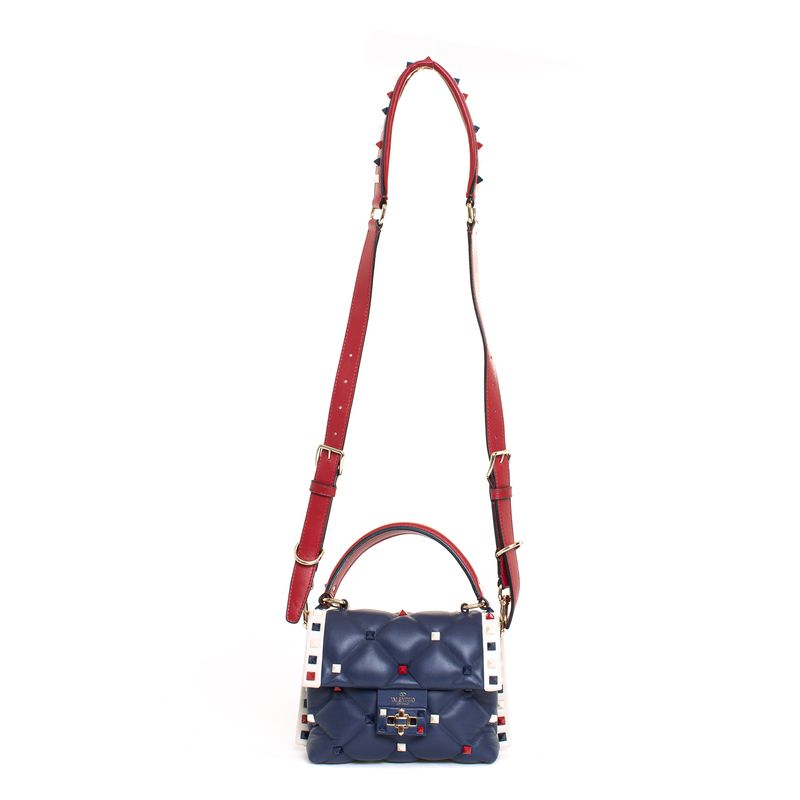 Bolsa-Valentino-Candystud-Couro-Azul-Marinho