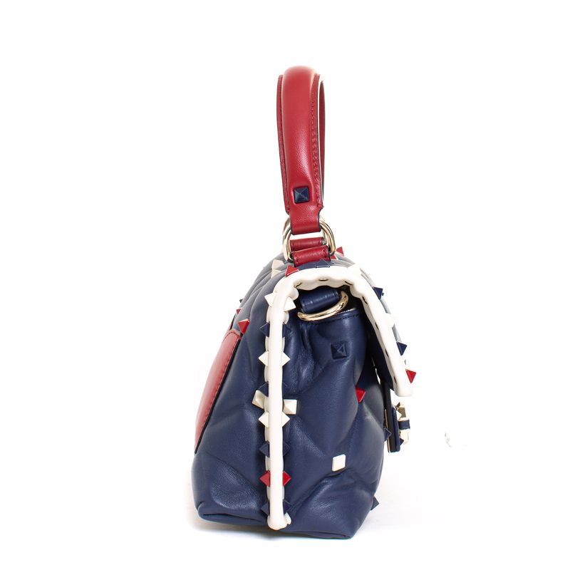 Bolsa-Valentino-Candystud-Couro-Azul-Marinho