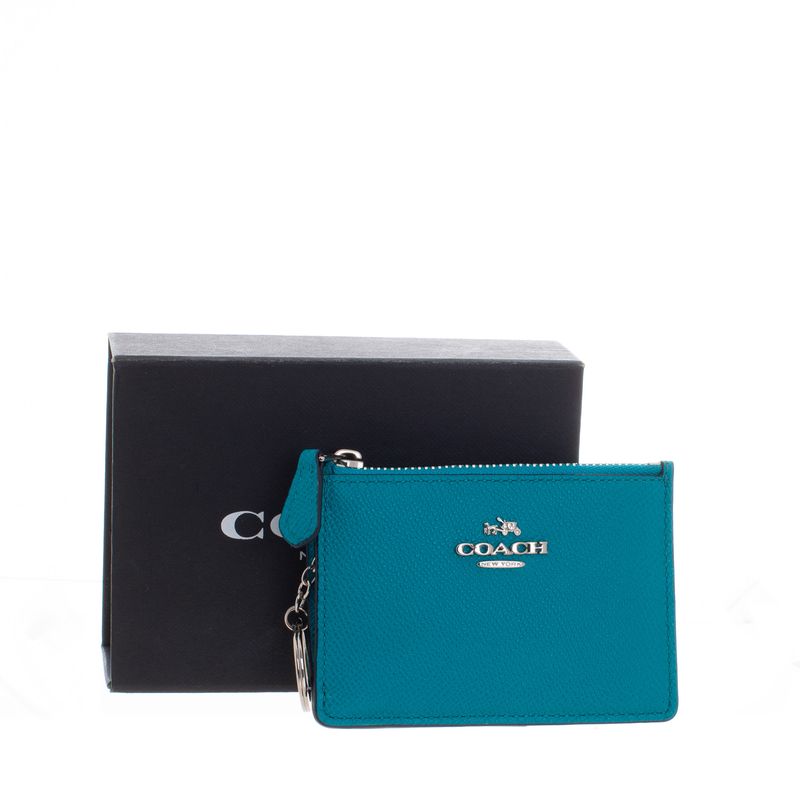 Porta-Cartao-Coach-Couro-Azul