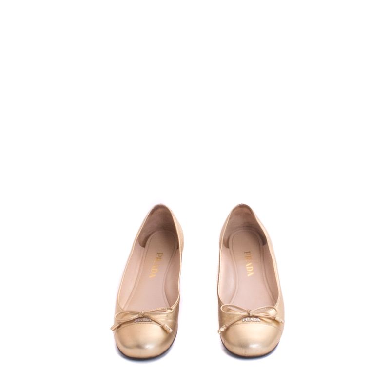 Sapatilha-Prada-Couro-Dourada