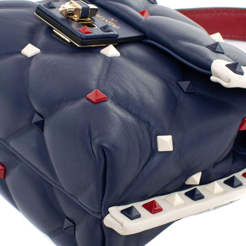 Bolsa-Valentino-Candystud-Couro-Azul-Marinho