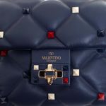 Bolsa-Valentino-Candystud-Couro-Azul-Marinho