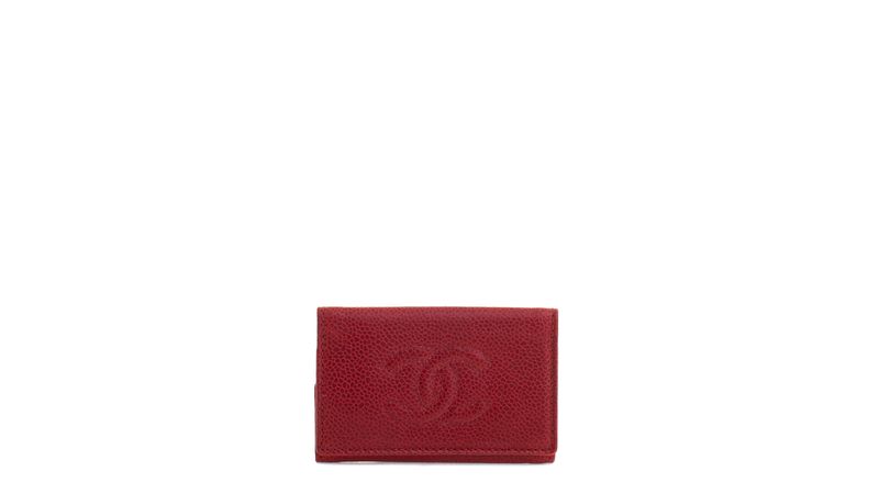 Porta Chaves Chanel Caviar Vermelho | Brechó de luxo - Prettynew