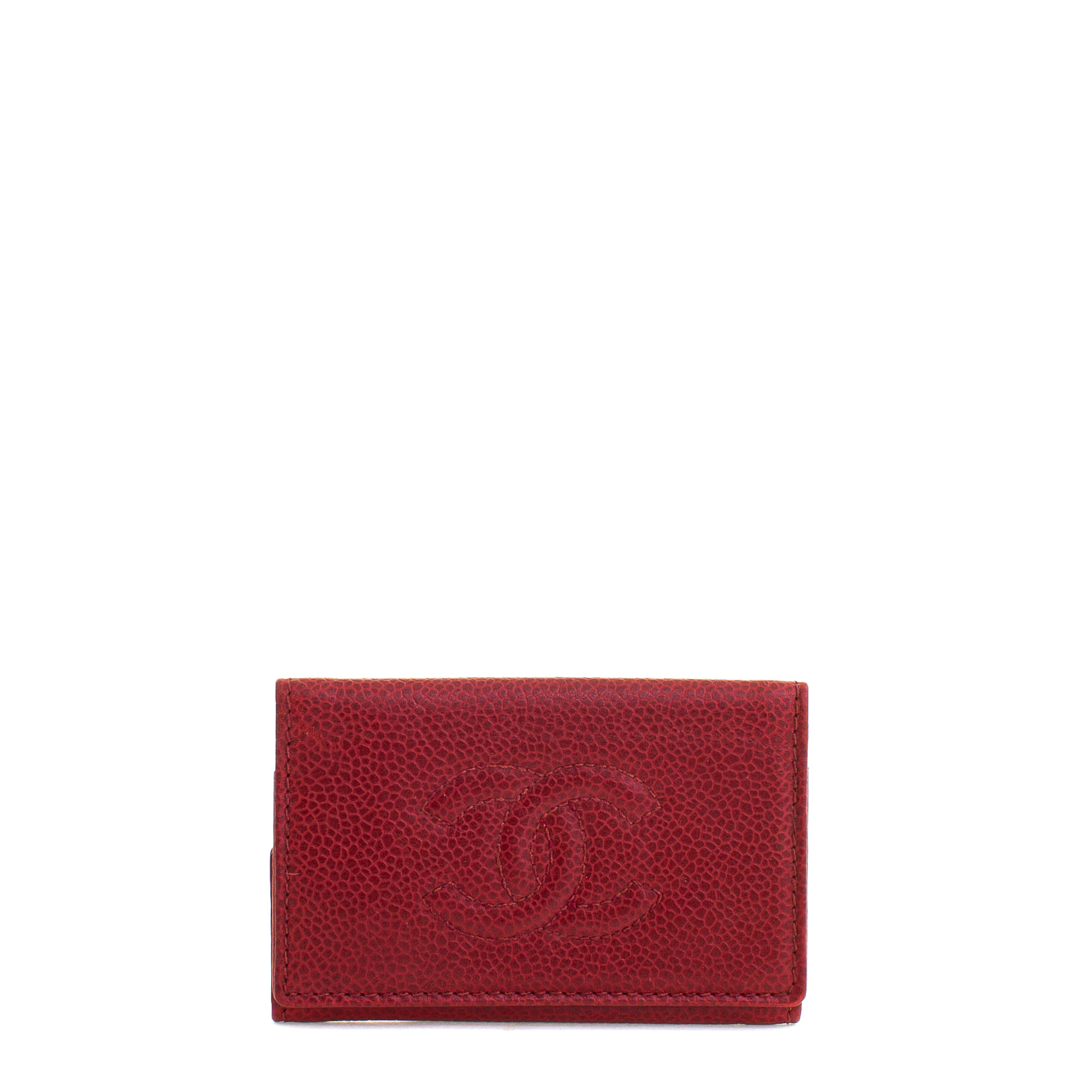 Porta Chaves Chanel Caviar Vermelho | Brechó de luxo - Prettynew