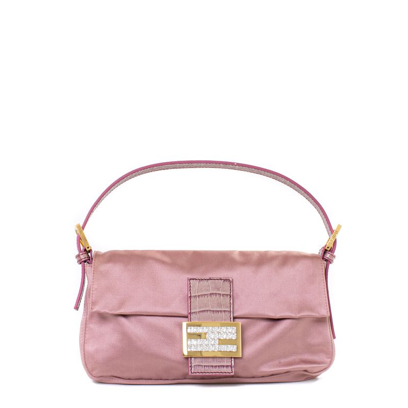 Bolsa-Fendi-Baguette-Cetim-Rosa-Vintage