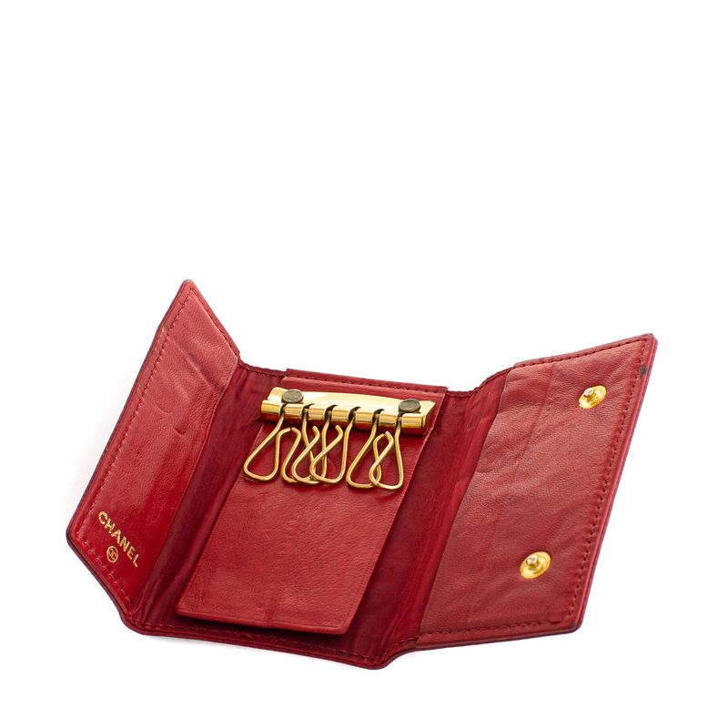 Porta-Chaves-Chanel-Caviar-Vermelho