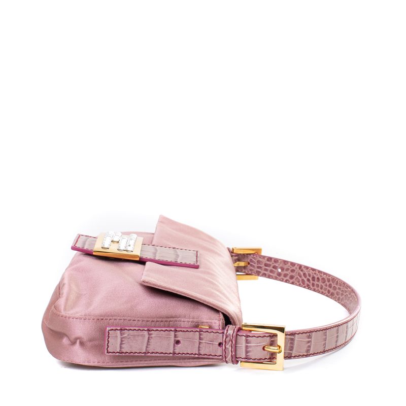 Bolsa-Fendi-Baguette-Cetim-Rosa-Vintage