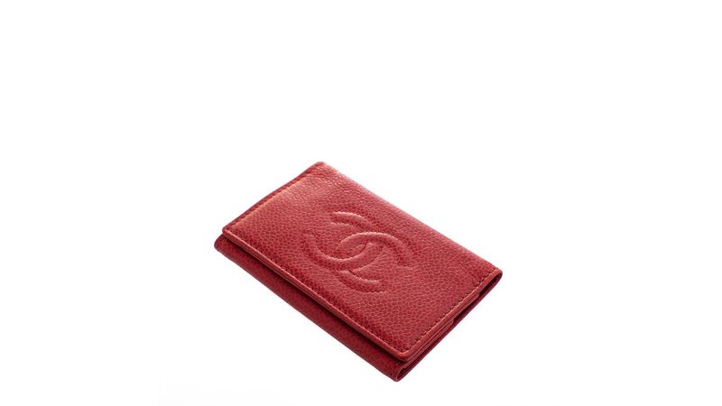 Porta Chaves Chanel Caviar Vermelho | Brechó de luxo - Prettynew