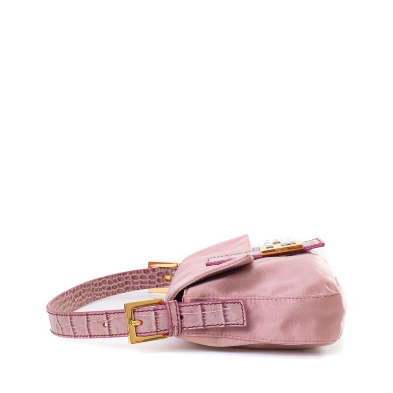 Bolsa-Fendi-Baguette-Cetim-Rosa-Vintage