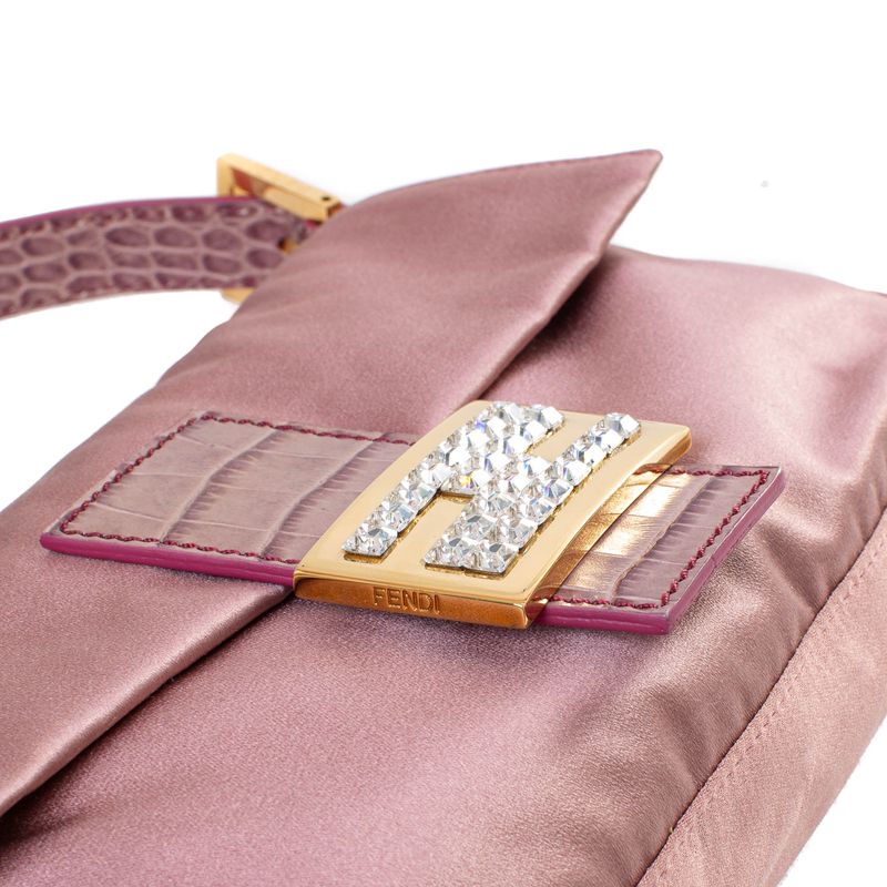 Bolsa-Fendi-Baguette-Cetim-Rosa-Vintage