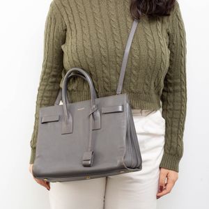 Bolsa Saint Laurent Sac de Jour Cinza