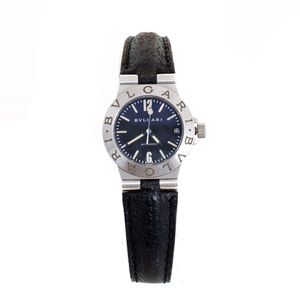 Relógio Bulgari Couro Preto