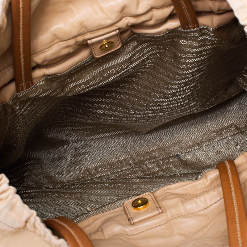 Bolsa-Prada-Couro-Creme