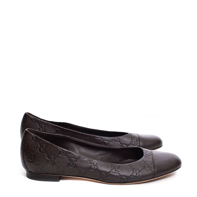 Sapatilha-Gucci-Couro-Marrom-Guccissima