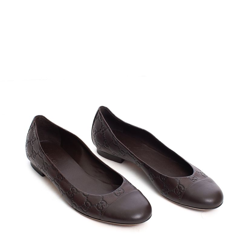 Sapatilha-Gucci-Couro-Marrom-Guccissima