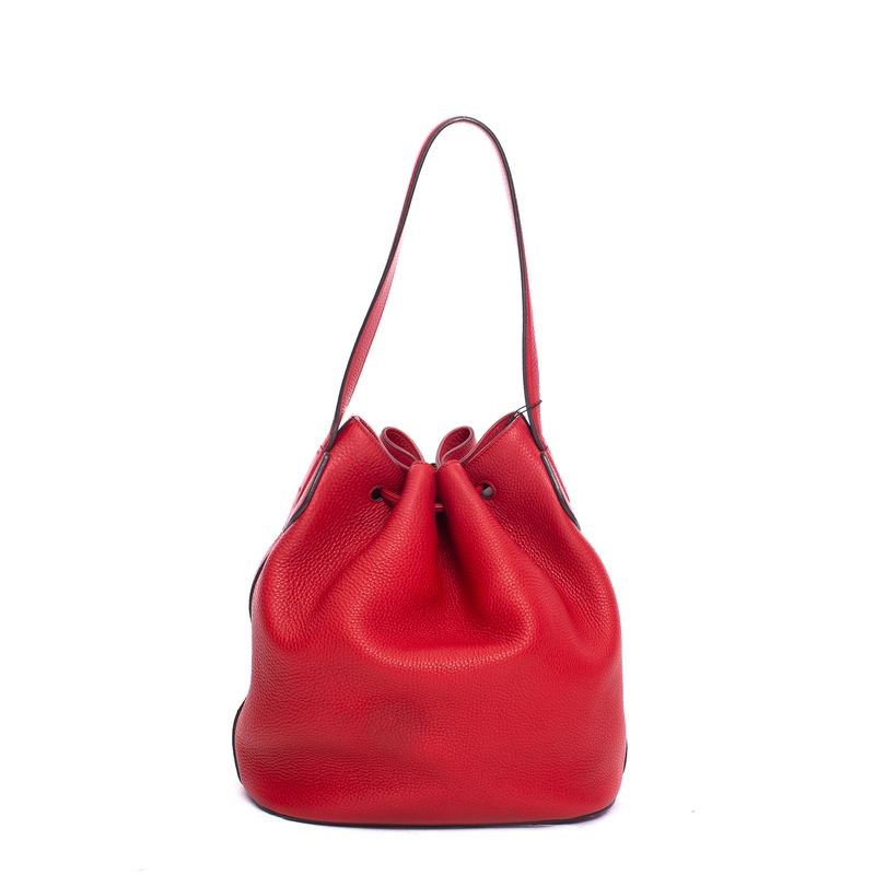 Bolsa-Gucci-Calfskin-Medium-Lady-Tassel-Bucket-Vermelho