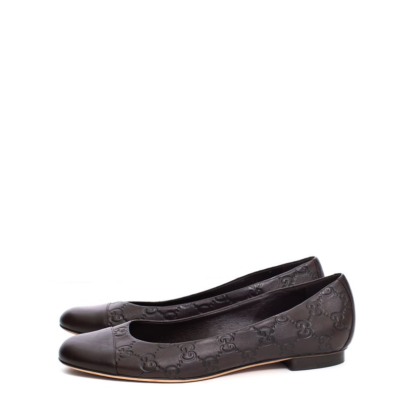 Sapatilha-Gucci-Couro-Marrom-Guccissima