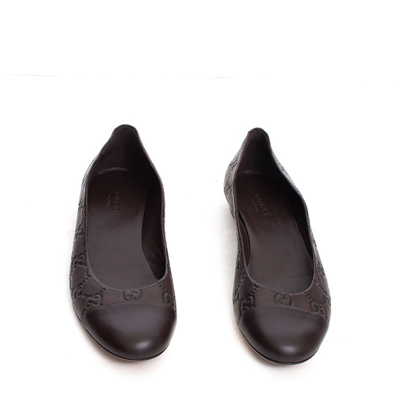 Sapatilha-Gucci-Couro-Marrom-Guccissima