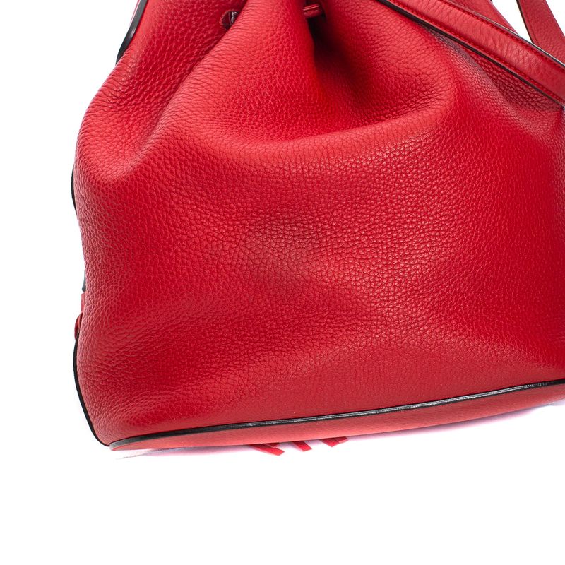 Bolsa-Gucci-Calfskin-Medium-Lady-Tassel-Bucket-Vermelho