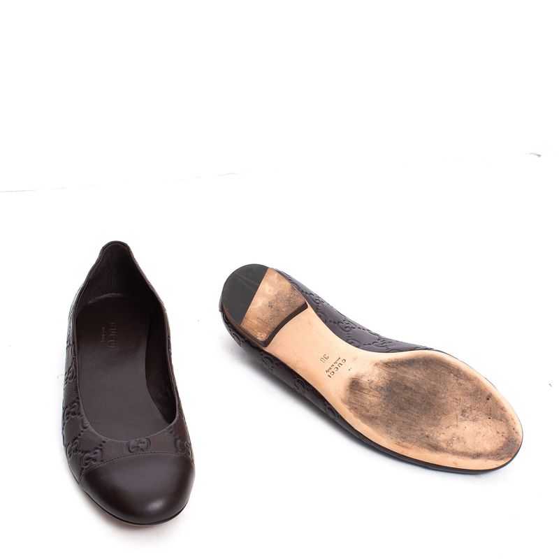 Sapatilha-Gucci-Couro-Marrom-Guccissima