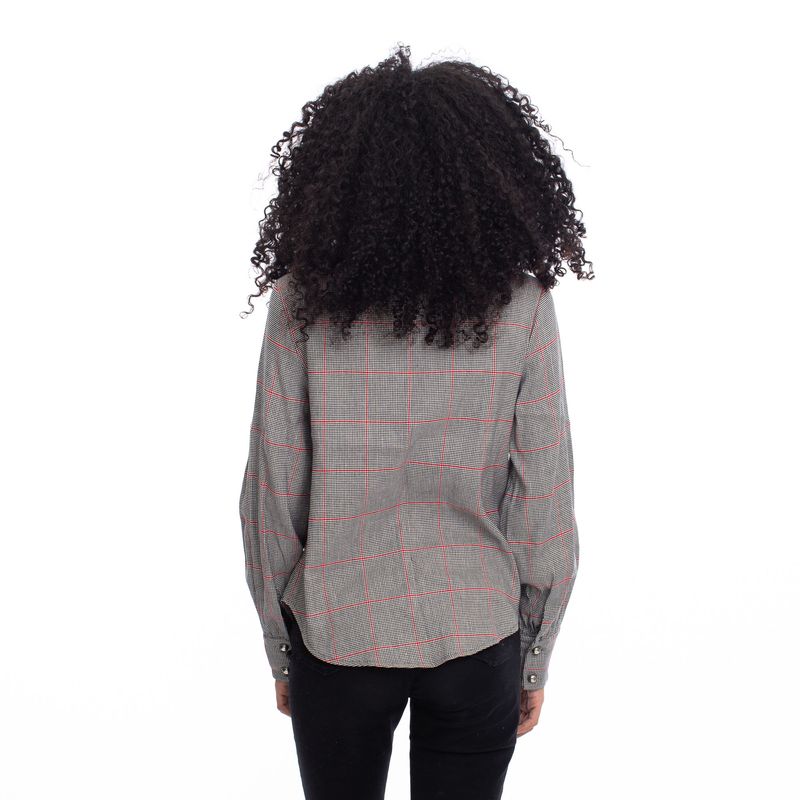 Camisa-NK-Xadrez-P-e-B-com-Vermelho
