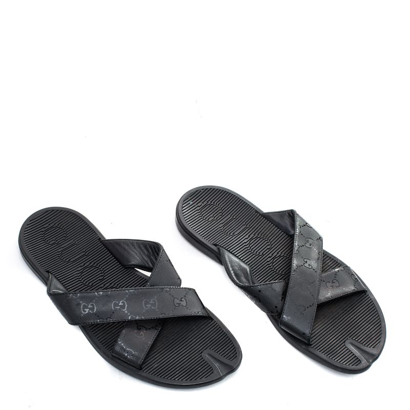 Sandalia-Slide-Gucci-Masculina-Preta-GG