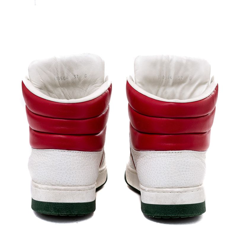 Tenis-Gucci-Cano-Medio-Branco-com-Listras