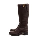 Bota-Prada-Cano-Alto-Couro-Marrom