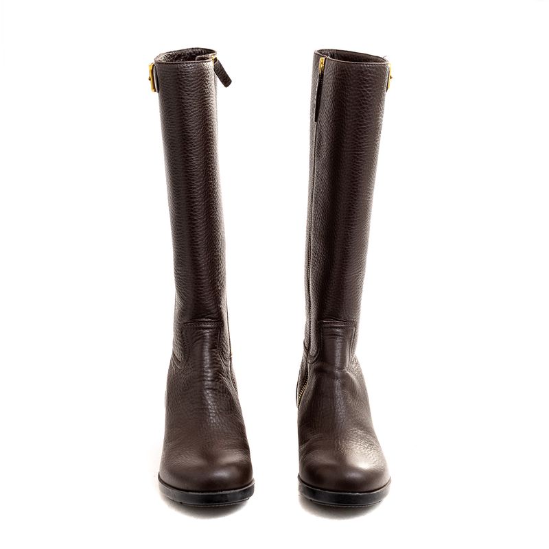 Bota-Prada-Cano-Alto-Couro-Marrom