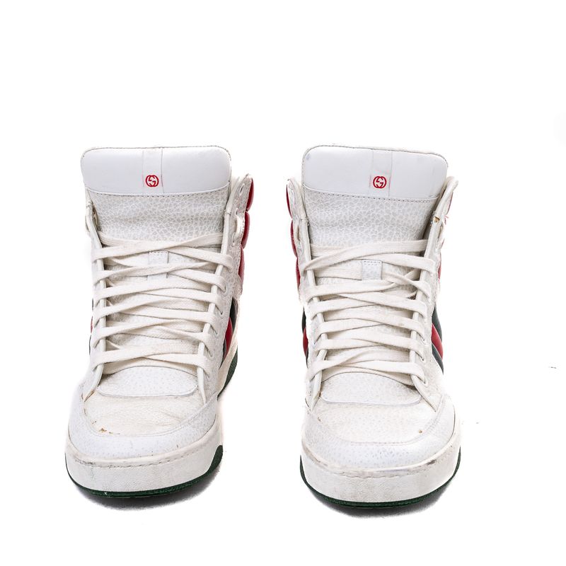 Tenis-Gucci-Cano-Medio-Branco-com-Listras
