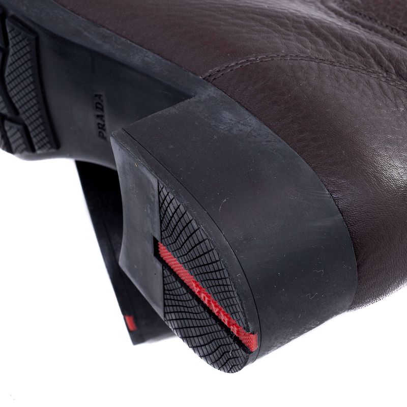 Bota-Prada-Cano-Alto-Couro-Marrom