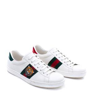 Tênis Gucci Web Accent Leather Sneakers Tigre
