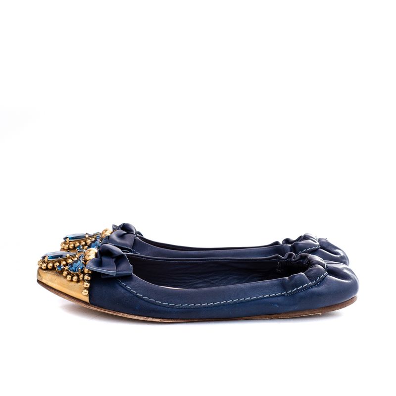 Sapatilha-Miu-Miu-Pedrarias-Azul-e-Dourado