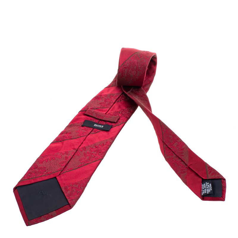 Gravata-Hugo-Boss-Estampada-Bordo