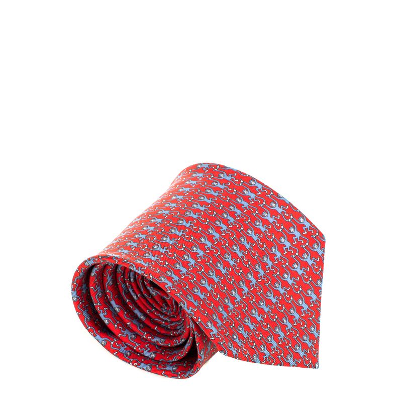 Gravata-Hermes-Vermelha-Com-Macaco-Azul