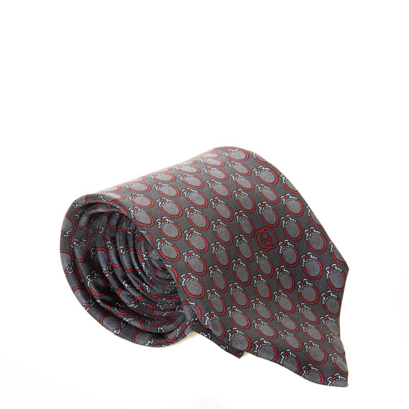 61498-Gravata-Gucci-Elos-Cinza-Vintage-1